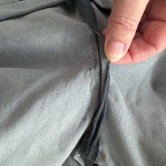 Helmut Lang Blue/Grey Lambskin Nubuck Leggings, size 0 - Picture 5 of 13